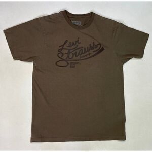 Levi's Strauss Graphic T-shirt Men Large Olive Green Short Sleeve
